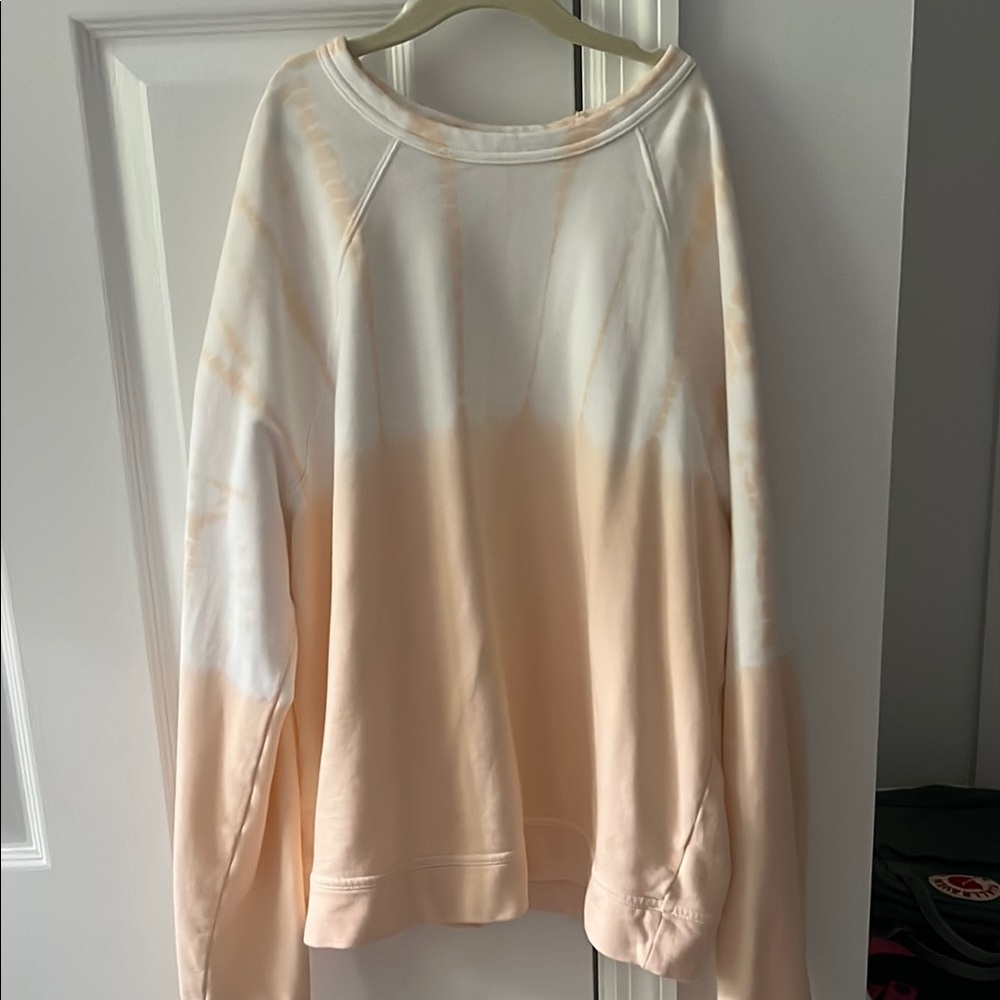 Peach and White Tie-Dye Sweatshirt